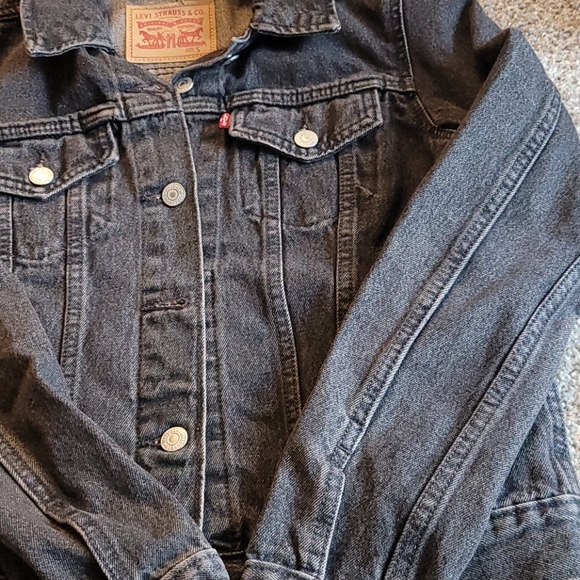 Levi's Jean Jacket Faded Grey Women Size Small - Picture 4 of 5